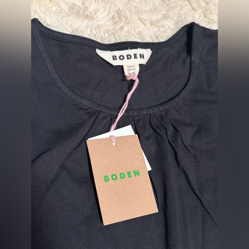 NWT Boden Louisa Short Jersey Dress in Black - Size 2P - Picture 4 of 5